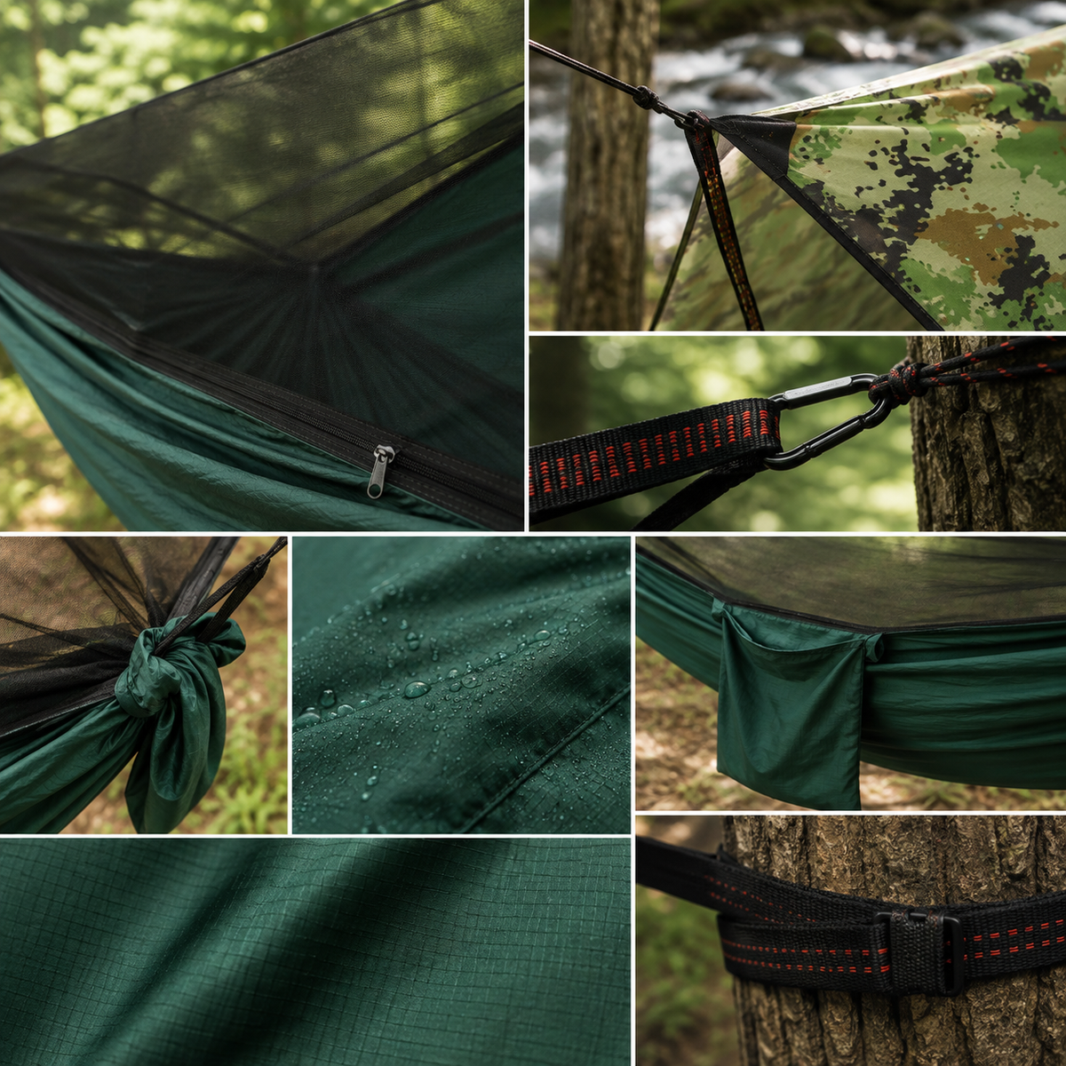 Camping Hammock Set with Mosquito Net