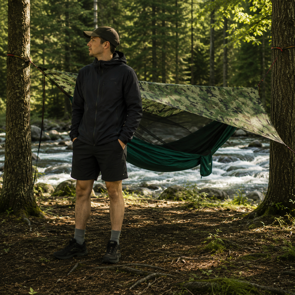 Camping Hammock Set with Mosquito Net