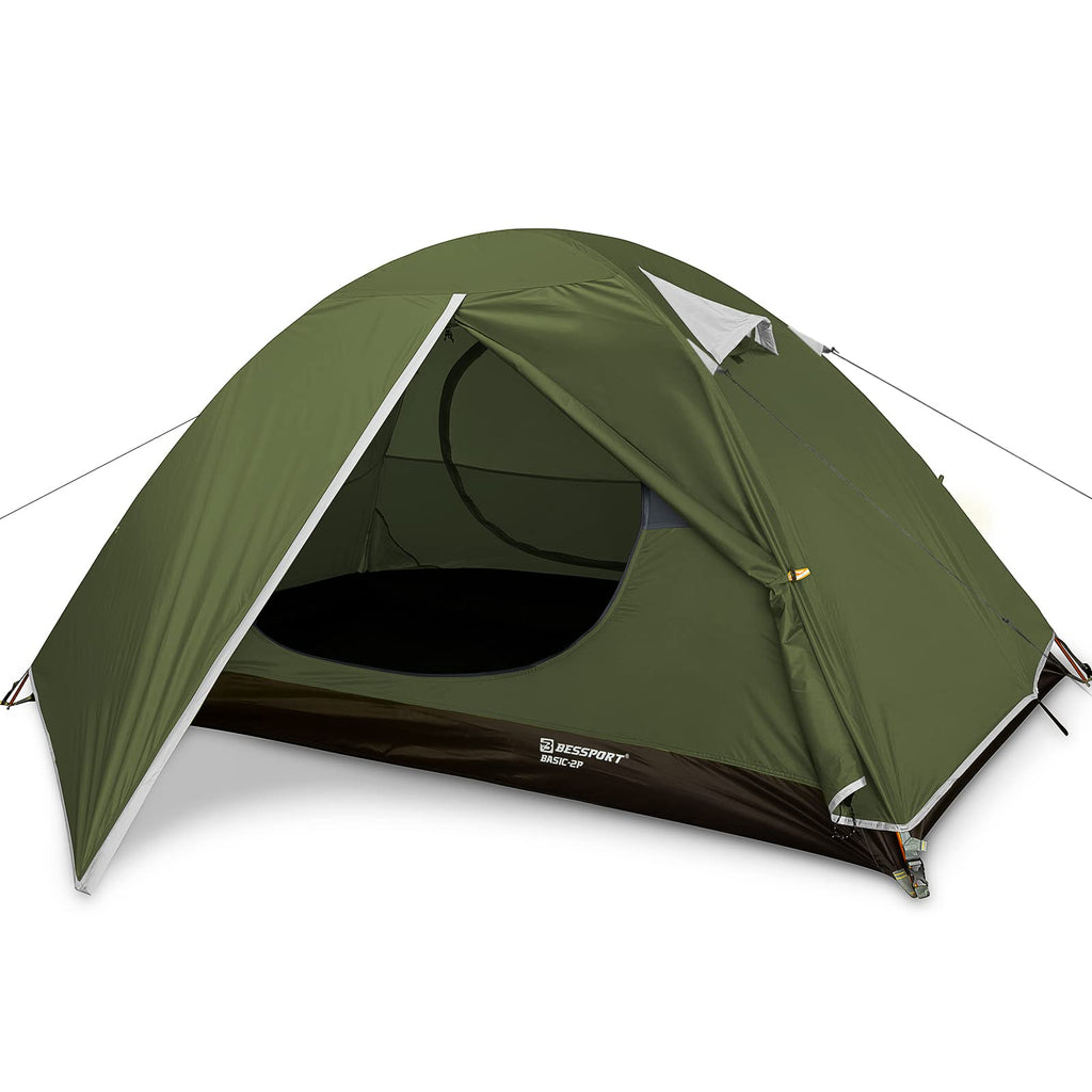 Bessport Camping Tent 2 Person Tent Waterproof Two Doors Backpacking Tent Easy Setup Lightweight for Outdoor Hiking Mountaineering Travel