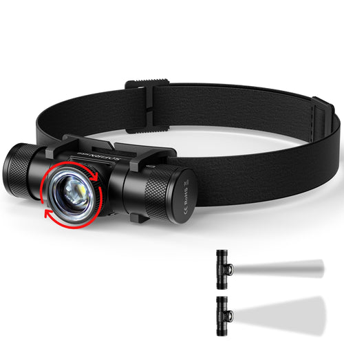 LED Headlamp Rechargeable - Headlamp Battery Powered 630 Lumens Sofirn HS11 (H11B) Zoomable Headlamps for Adults Rechargeable Headlamp with Floodlight Spotlight Headlamp for Camping Cycling Running