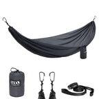 ENO TravelNest Hammock & Straps Combo - Portable Hiking and Camping Hammock with Straps Included - Travel Hammock for Camping Hiking Backpacking a Festival or The Beach - Charcoal