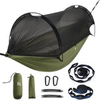Miztli Camping Hammock -Portable Hammock w/Spacious Net & Tree Straps w/Adjutable LoopsDouble and Single Hammock for Outdoor Hiking and Travel