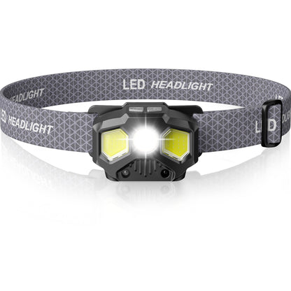 HOKOILN Rechargeable Headlamp 1400 Lumens LED Headlamp with Red/Green/White 14 Modes Ultra-Bright Headlamp Rechargeable Motion Sensor Headlamp with Memory Function