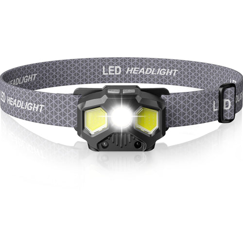 HOKOILN Rechargeable Headlamp 1400 Lumens LED Headlamp with Red/Green/White 14 Modes Ultra-Bright Headlamp Rechargeable Motion Sensor Headlamp with Memory Function